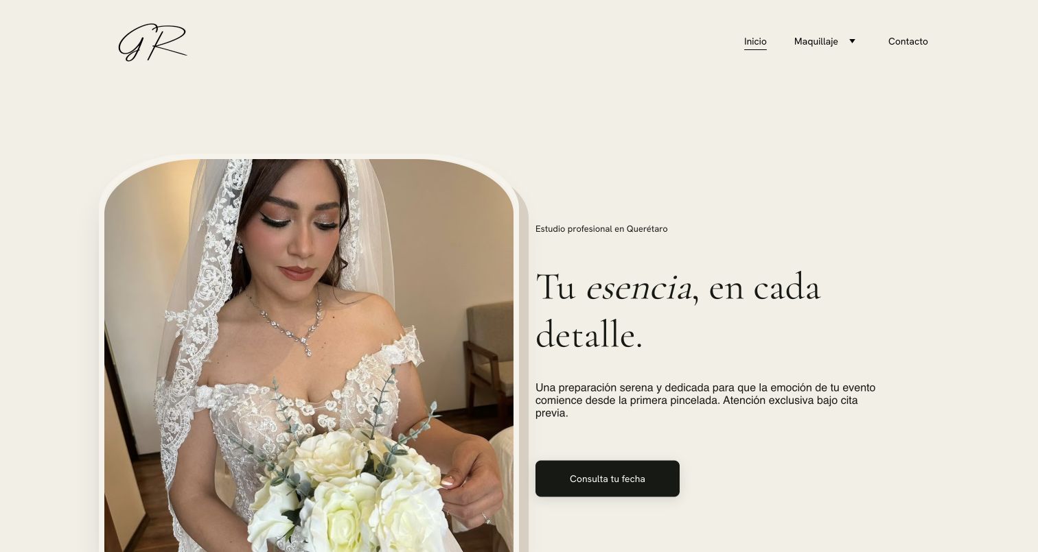 Sitio de GR Makeup
